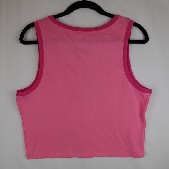 NWT Barbie The Movie Crop Top Shirt XXL Pink Logo Sleeveless Graphic Cute Girly - Picture 2 of 7